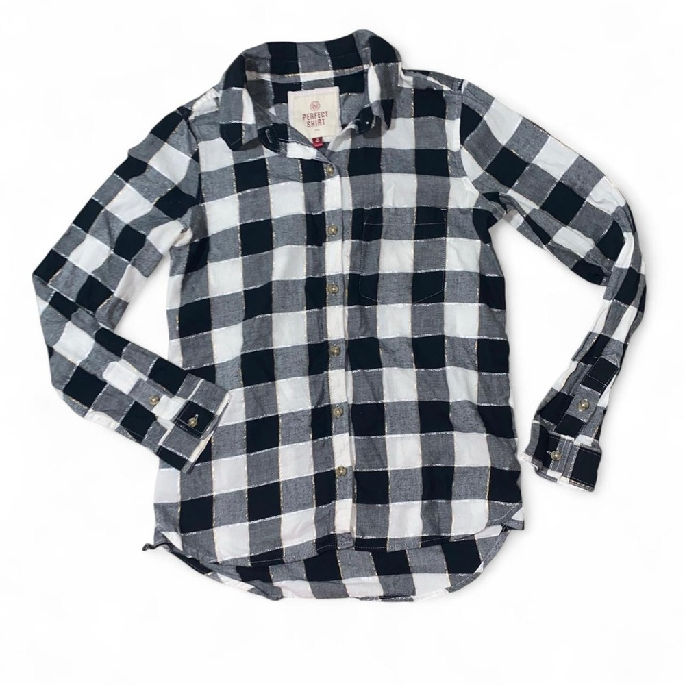 Plaid button-up shirt
